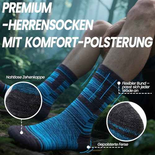 Wildarms 5 Pack Men¡¯s Crew Boot Socks Breathable Durable Cushioned Work Socks Athletic Socks with Moisture Wicking for Hiking