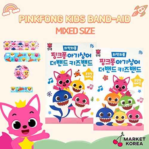 DEAD SKIN Shark Family First Band Aids 32pcs Character Pattern Bandages 3 Mixed Type : 2 Packs (16pcs x 2)