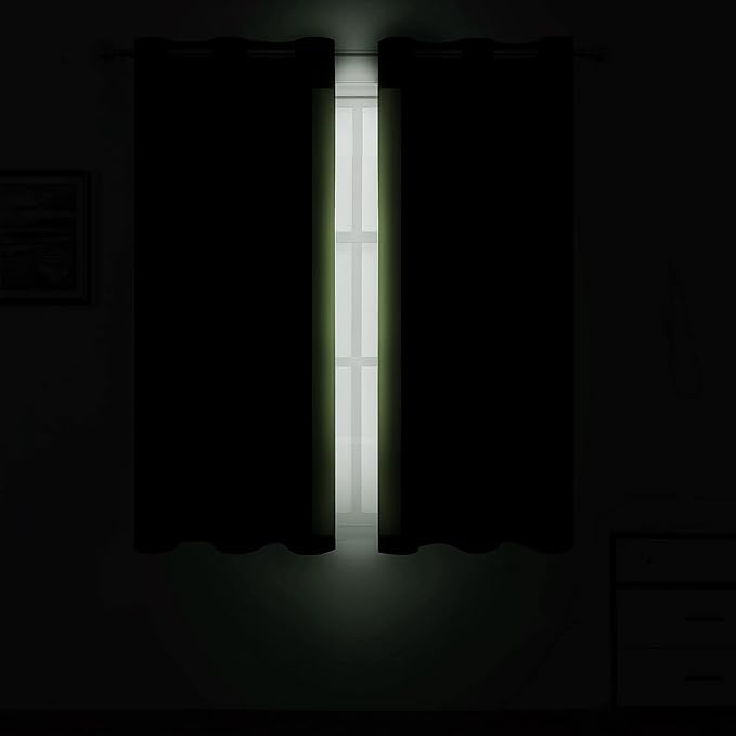 LEMOMO Light Green Blackout Curtains 38 x 54 Inch Length/Set of 2 Curtain