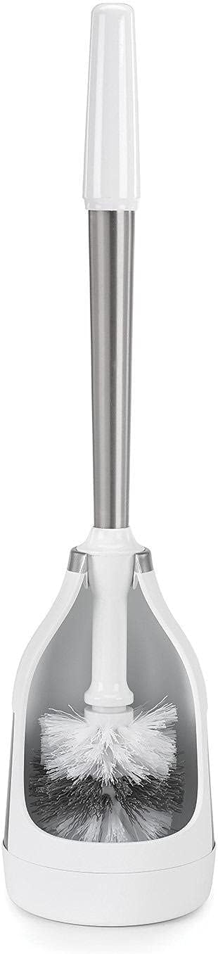 Polder Stainless Steel Toilet Brush Caddy Black 2 Pack + 2 Replacement Brush Heads
