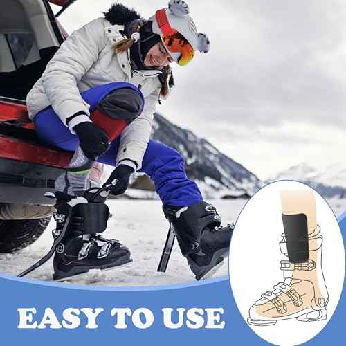 2Pcs/4Pcs 6.5x5 Inch Snowboard Shin Pads-Thinkened Foam Ski Shin Guards-Cuttable Ski Shin Protector Pad for Ski Boot Liner Snowboard Sports Padded Shin Bang Protection