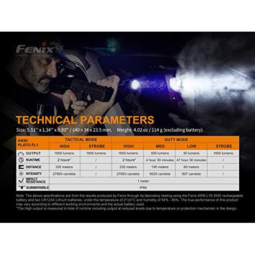 Fenix TK11 TAC 1600 Lumen LED Tactical Flashlight with EdisonBright BBX3 battery carry case bundle