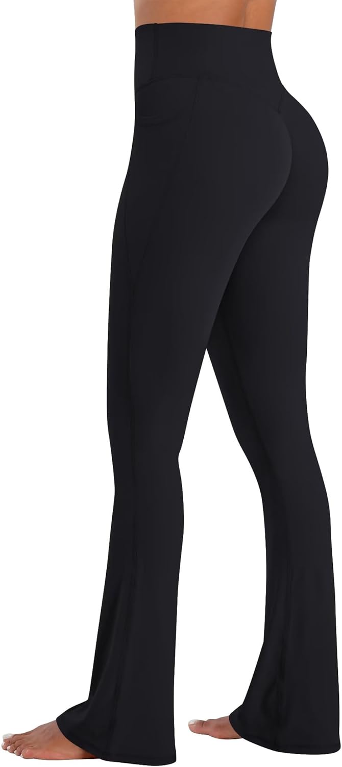 Sunzel Flare Leggings for Women - Hidden Butt Lifting, Tummy Control | Pockets, Mini Flared Design