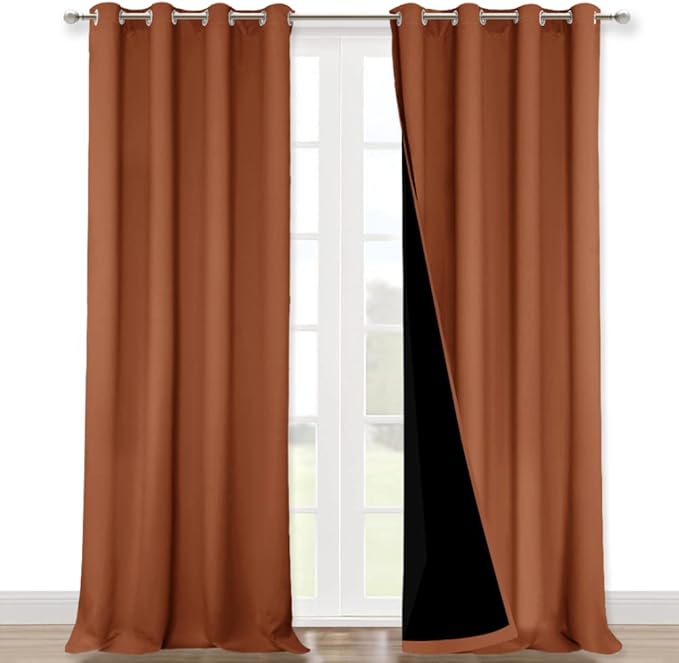 NICETOWN Full Shading Curtains 90 inches Long 2 Panels Set