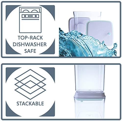 BopTop (1pc - 5lb Flour) Airtight Food Storage Container – Mechanical Silicone Seal Canister - BPA-Free - 4.2Qt