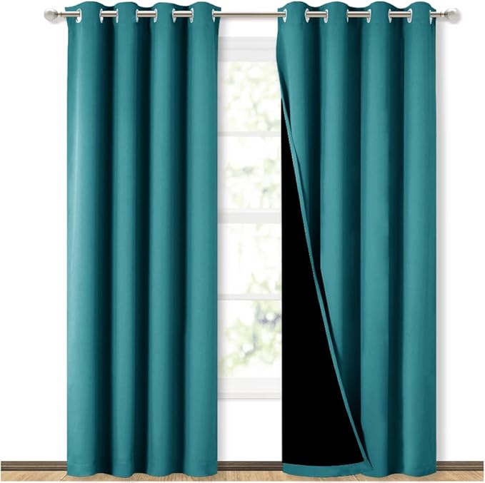 NICETOWN 100% Blackout Curtains 84 inches Long, Pair of Energy Smart & Noise
