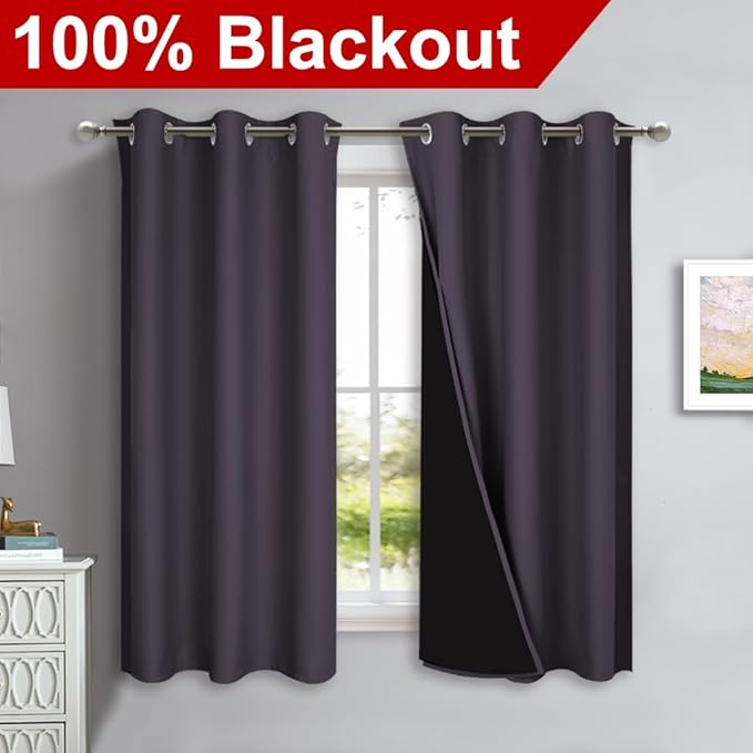 NICETOWN 100% Blackout Short Curtains
