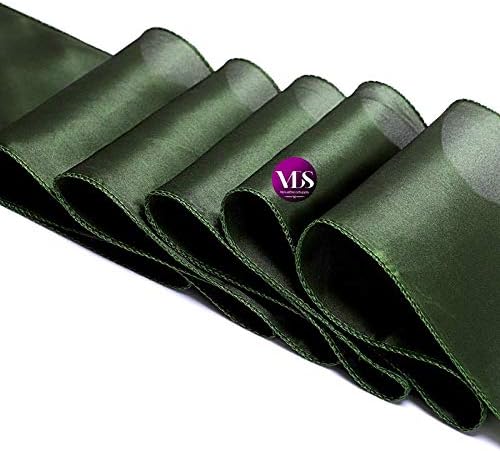 VDS Satin Chair Sashes Chair Cover Back Tie Sateen Bows Ribbon for Wedding Birthday Graduation Engagement Ceremony Event Party Banquet Venue Hotel All Dining Chair Decoration (300PC) (Olive Green)