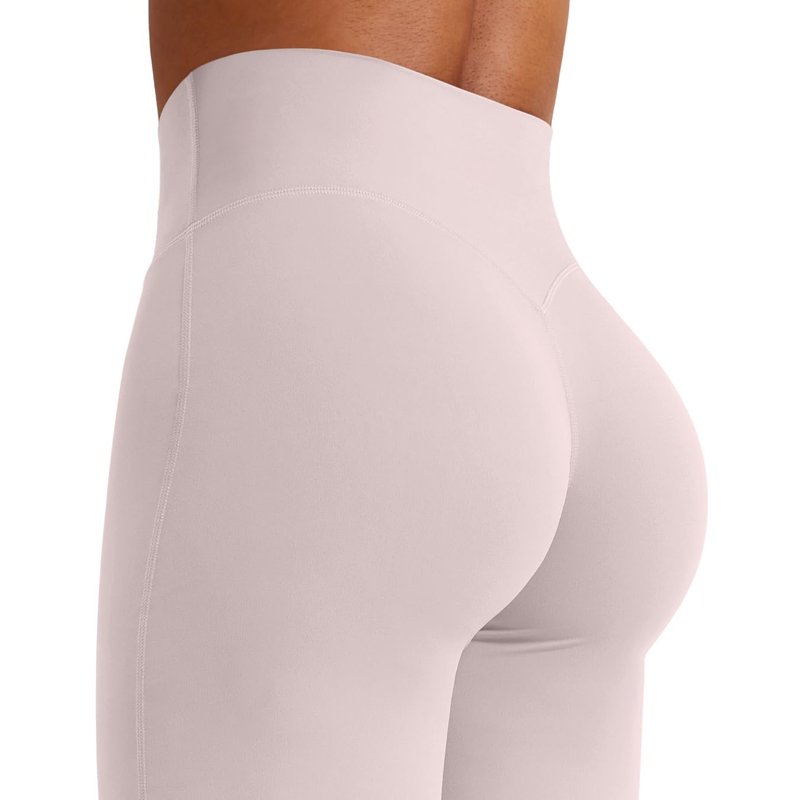 YEOREO Workout Leggings Womens No Front Seam Straight Leggings 29" High Waist Buttery Eddiy Gym Yoga Pants Dusty Pink S