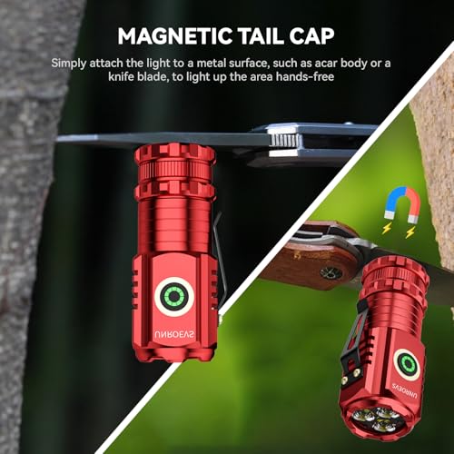 XC01 2550 lumens Mini Flashlight Rechargeable, Super Bright Magnetic Flashlight 5 Modes, Compact Small Pocket Flashlight USB C Charge,EDC Lights for Camping Outdoor Emergencies.
