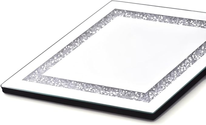 Pibeyer Silver Diamond Shaped Wall Mirror Set of 3, Decorative Crystal Crush
