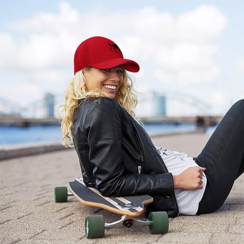 Spider Pattern Red Vintage Baseball Cap Men Women Adjustable Sports Dad Hat