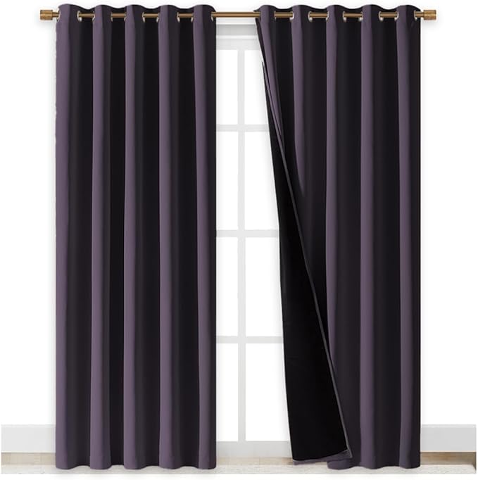 NICETOWN 100% Blackout Window Curtain Panels, 2 Pieces, Cold and Full Light