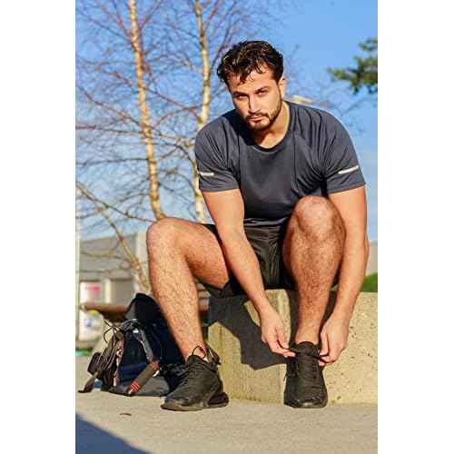 frueo Men's 1/3 Pack Workout Shirts Quick Dry Moisture Wicking Short Sleeve Mesh Athletic T-Shirts