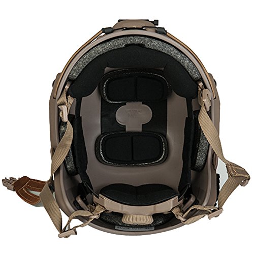 Lancer Tactical Medium - Large Industrial Durable ABS Plastic Constructed Maritime Helmet w/Adjustable 20mm Side Rail Adapter Padding Stickers NVG Shroud Bungee Retention Goggle Clip