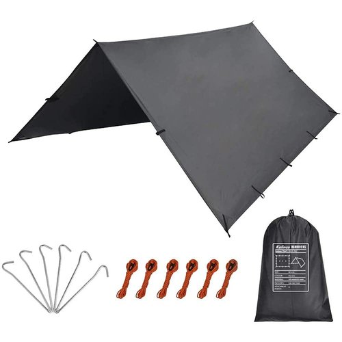 KALINCO 10X10FT Tent Tarp, Picnic Mat Camping Tarp Tent Hammock Tarp, pu Waterproof Camping tarp Tent Rain Fly Picnic Mat Survival Shelter Sunshade