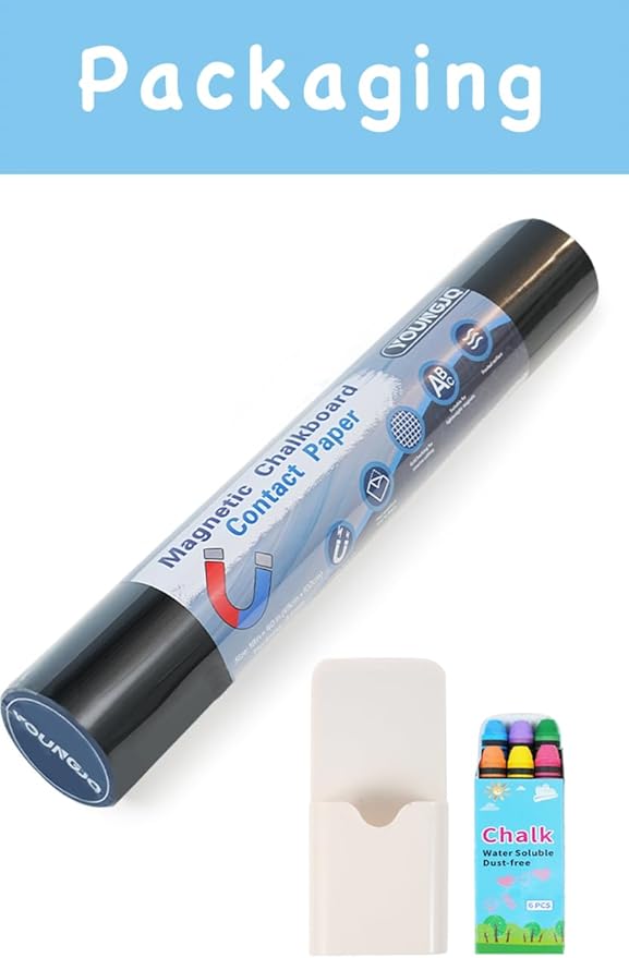YOUNGJQ Magnetic Chalkboard for Wall 48" x 36" Self Adhesive Blackboard