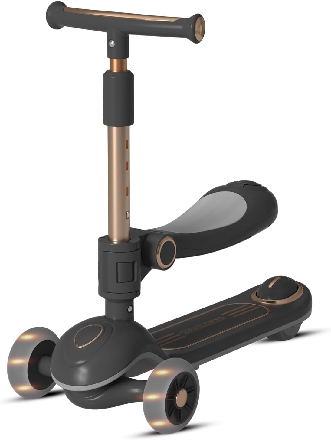 Skiennix 2-in-1 Toddler Scooter - Sit-to-Stand Training for Kids Ages 2-5 | Adjustable Handlebars & Light-Up Wheels
