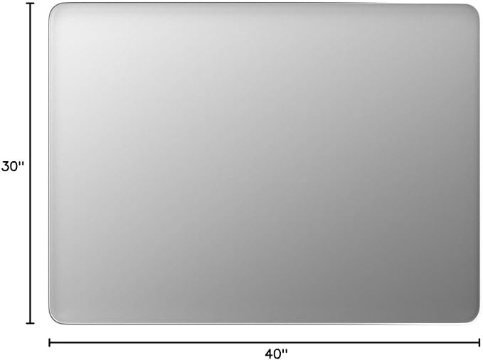 LOAAO 40X30 Inch Brushed Nickel Bathroom Mirror, Rounded Rectangle Silver Metal