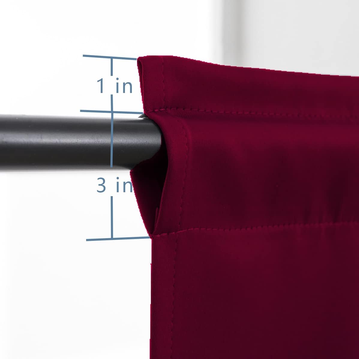 Pickluc Cafe Curtain 30 Inches Long, Rod Pocket Kitchen Half Window Curtain, Short Blackout for Small Window, 2 Panels, 30" Wide and 30" Length, Burgundy Red