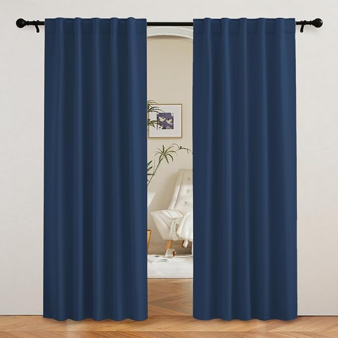 RYB HOME Blackout Curtains for Living Room, Privacy Thermal Insulating Window