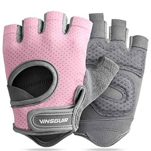 VINSGUIR Workout Gloves for Women and Men, Breathable Weight Lifting Gloves for Gym Exercise, Fitness, Training, and Cycling, with Excellent Grip and Cushion Pads