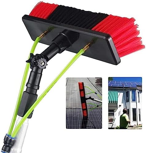 Telescopic Window Cleaning Pole 10-39ft, Water Fed Brush with 30cm/50cm Large Head, Ideal for Roof & High Window Cleaning, Durable & Adjustable Cleaning Tools