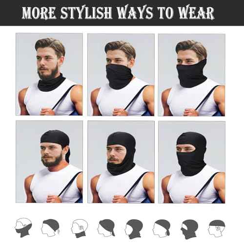 6 Pack Ski Mask Balaclava for Men Women, Full Face Mask Windproof Sun Protection for Motorcycling and Outdoor Working