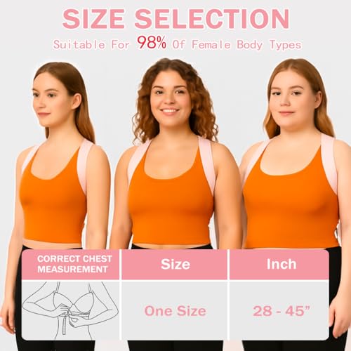 Back Brace Posture Corrector for Women - Thin & Invisible Back Brace for Posture - Adjustable Back Support Brace - Relieve Upper Back Discomfort & Regain Confidence, 28-45", 1 PCS