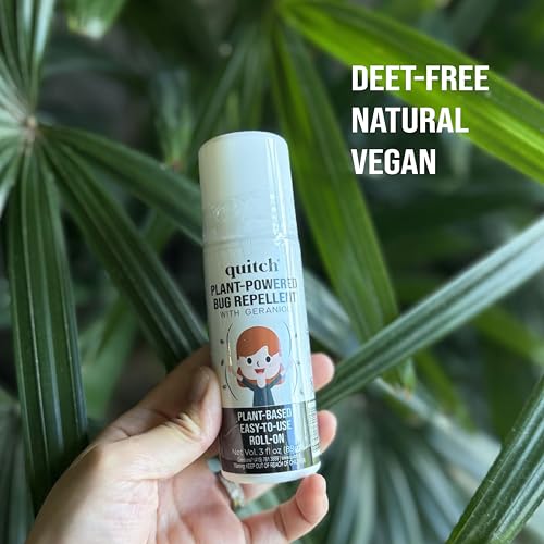 Quitch Mosquito Bug Repellent Roll On, Bug Spray for Kids Insect Repellent Travel Size, DEET-Free Vacation Essentials Travel Bug Spray, Natural Bug Repellent Wipes Alternative for People, Citronella