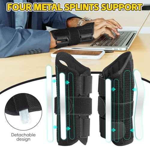 Big Mango Wrist Brace for Carpal Tunnel, Adjustable Night Sleep Wrist Support Brace for Men Women, Wrist Splint for Pain Relief, Tendinitis, Arthritis, Sprain,Injuries, Fits Right Hand, Black