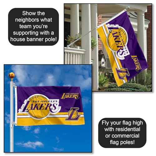 Los Angeles Lakers Dual Logo Indoor Outdoor Flag Banner