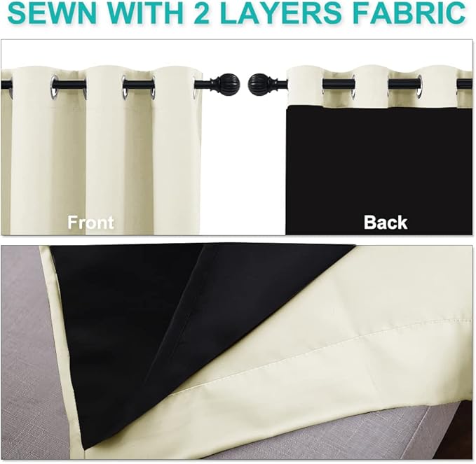 NICETOWN 100% Blackout Blinds, Laundry Room Decor Window Treatment Curtains