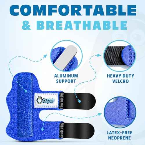 Finger Splint Wrap - Adjustable Heavy Duty Velcro, Rigid Adjustable Angle Support, One Size Fits Most, Latex-Free Pain Relief for Finger Injury, Sports Recovery, Everyday Use (1)