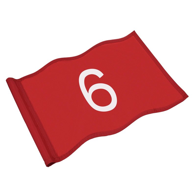 TIXIPEM Golf Flag with Tube Inserted [1pcs] - Nylon Putting Green Golf Target Flag with the Number 6 Use for Indoor & Outdoor Courts & Practice Field - [Red - 20 IN]