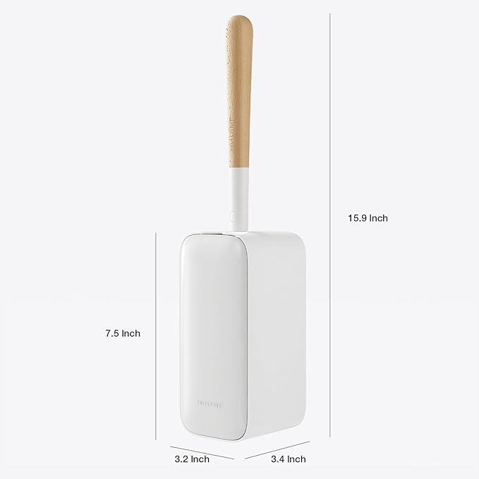 Toilet Cleaner Brush, Diveotree Toilet Brush and Holder for Dead Corner Cleaning, Wall Mounted Toilet Bowl Brush for Bathroom Decor, Toilet Scrubber Brush for Home/Hotel (White, Square-1pack)