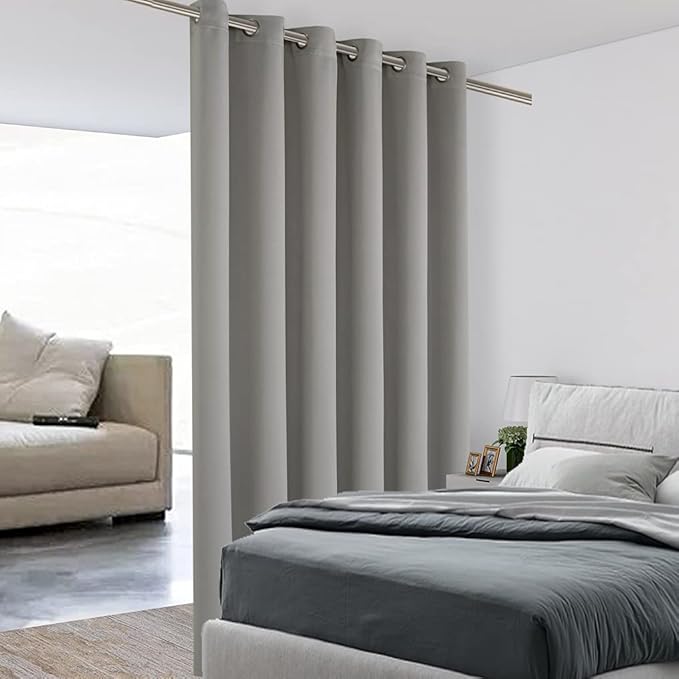 BONZER Room Divider Curtain Total Privacy Wall Wide Grommet Room Darkening