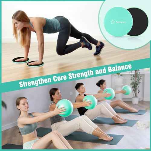 Pilates Equipment Kit for Home Workout, Pilates Ring and Ball Set for Women, 14'' Magic Circle Essentials Accessories Kit with Wrist Weights, Resistance Bands, Yoga Strap, Core Sliders, Socks, Bag