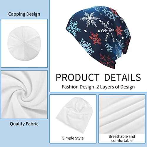 Merry Christmas Beanie Chemo Hat Cancer Headwear Knitted Hats Baggy Slouchy Scarf Cap for Adults Women Men