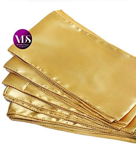 VDS Satin Chair Sashes Chair Cover Back Tie Sateen Bows Ribbon for Wedding Birthday Graduation Engagement Ceremony Event Party Banquet Venue Hotel All Dining Chair Decoration (200PC) (Gold)