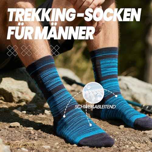 Wildarms 5 Pack Men¡¯s Crew Boot Socks Breathable Durable Cushioned Work Socks Athletic Socks with Moisture Wicking for Hiking