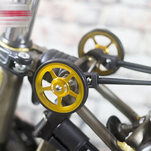 2pcs ACE Alloy Easy Wheels Easywheel for Brompton Folding Bike Dino Kiddo(Gold