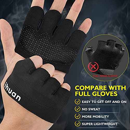 ihuan New Weight Lifting Gym Workout Gloves Men & Women, Great for Weightlifting, Exercise, Training, Fitness