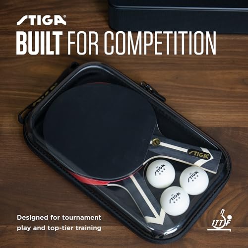 STIGA Premium 2?Player Table Tennis Set ? Includes 2 ITTF Approved Paddles, 3 White 3?Star Ping Pong Balls & Carry Case