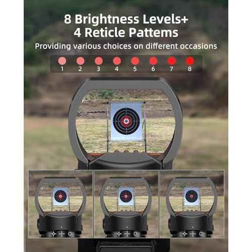 EZshoot Rechargeable Red/Green Dot Reflex Sight, Red Dot Optic Scope, Multiple Reticle Paintball Sight with 20mm Picatinny Rail Mount, Absolute Co-Witness Red Dot Scope