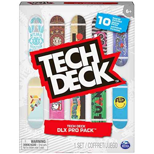 Tech Deck, DLX Pro 10-Pack of Collectible Fingerboards, For Skate Lovers, Kids Toy for Ages 6 and up