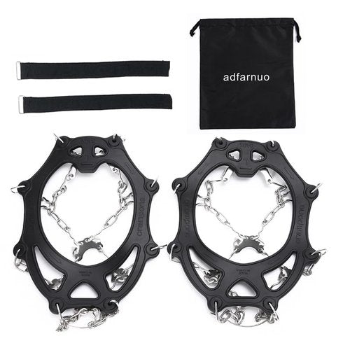 Adfarnuo 26 Stainless Steel Spikes crampons for Hiking Boots Men and Women Not Slipping on The ice Surface Stainless Steel Anti Slip ice Claws Cold Resistance -45 (L(Shoe Size 41-43))