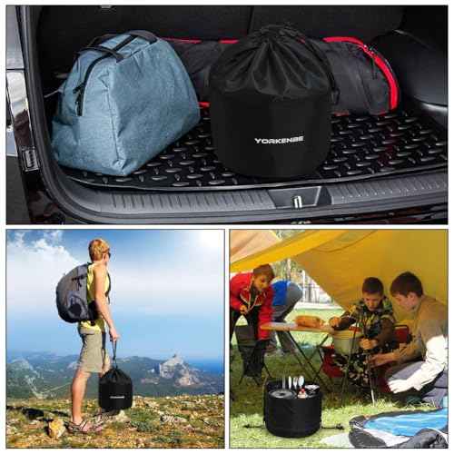 Camping Cookware Mess Kit Bag, High Capacity Camping Tableware Storage Bag, Drawstring Heavy Duty Water Resistant Cookware Organizer for BBQ Outdoor Cooking Essentials (1)