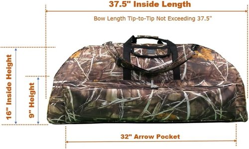 DarkForest BC-1 Padded Soft Compound Bow Case Archery Bow and Arrow Case - 37.5" Interior Length