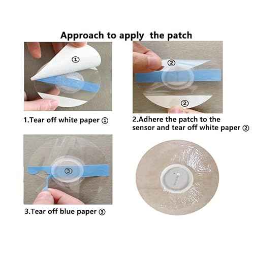 G7 Over Patches Waterproof - 55 Pack Adhesive Patches for G7£¦Stelo-Transparent Sensor Cover for Continuous Glucose Monitor,Without Hole On The Center-HECHUAN